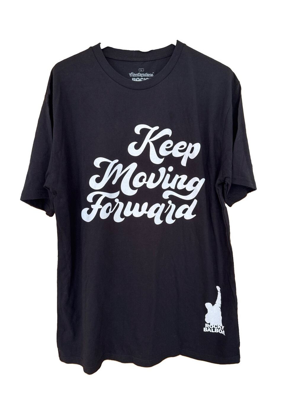 Rocky x Contenders T-Shirt Black Men’s Large “Keep Moving Forward”